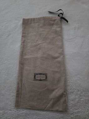 Gucci Beige Dust Bag with Black Drawstring – Vintage Logo Storage Pouch